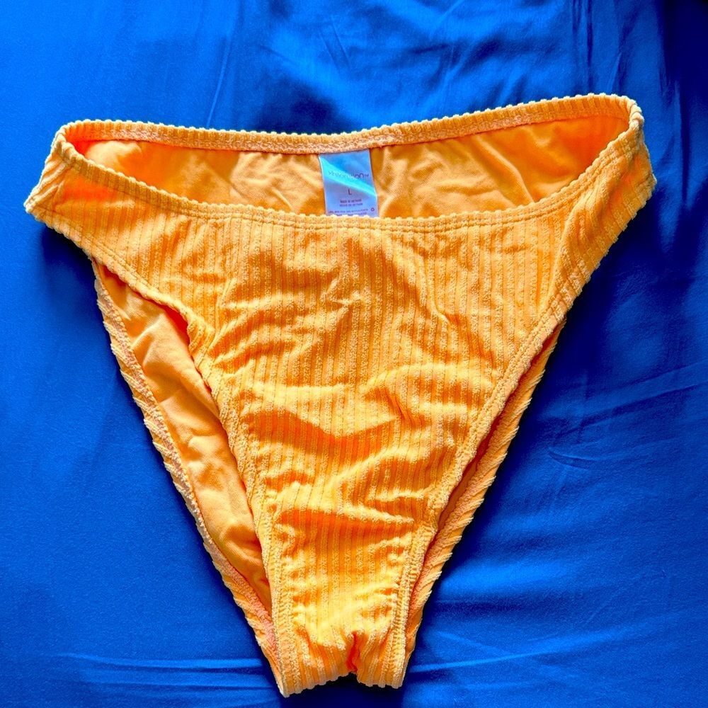 Xhilaration Neon Orange Ribbed Bikini Bottom